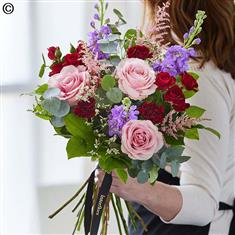 Rich Burgundy and Pink Hand-tied