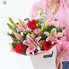Valentine's Rose and  Lily Hand-tied